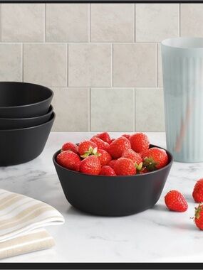 Room Essentials Black Matte Bowl - Set of 6